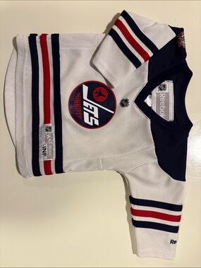 Reebok Kids White Winnipeg Jets Jersey with Navy & Red Stripes